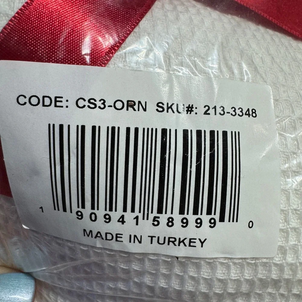 New Merry Christmas Embroidered Waffle Weave Kitchen Towel Set of 2 Red White